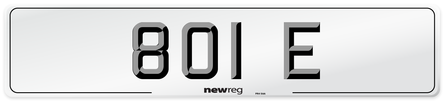 801 E Number Plate from New Reg